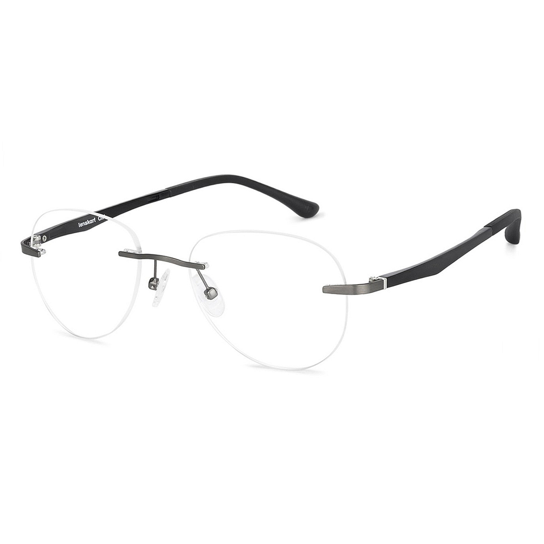 Lenskart Air Online Black Rimless Aviator right side