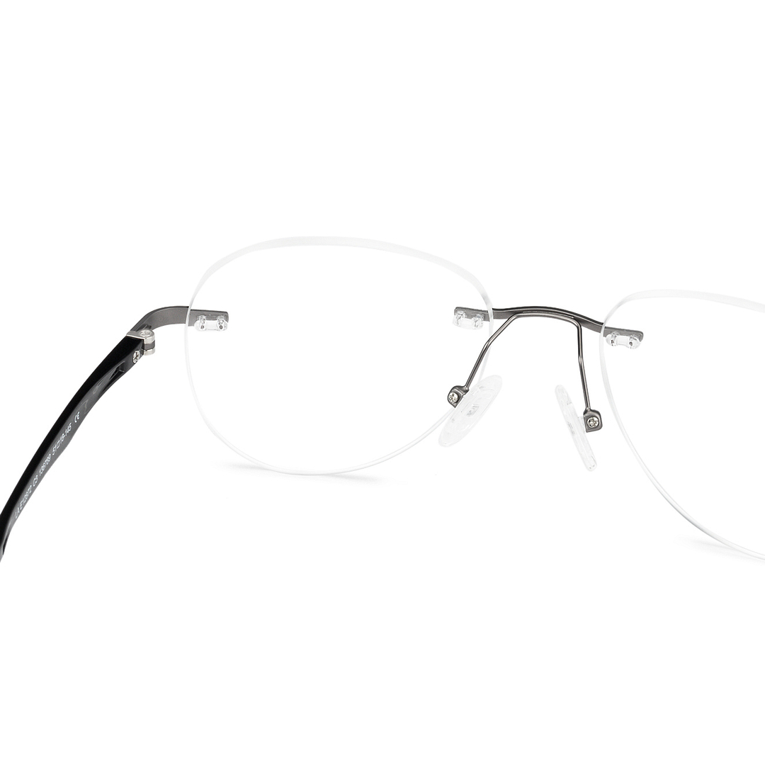 Lenskart Air Online Black Rimless Aviator left side