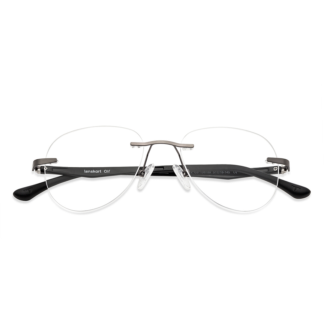 Lenskart Air Online Black Rimless Aviator right side