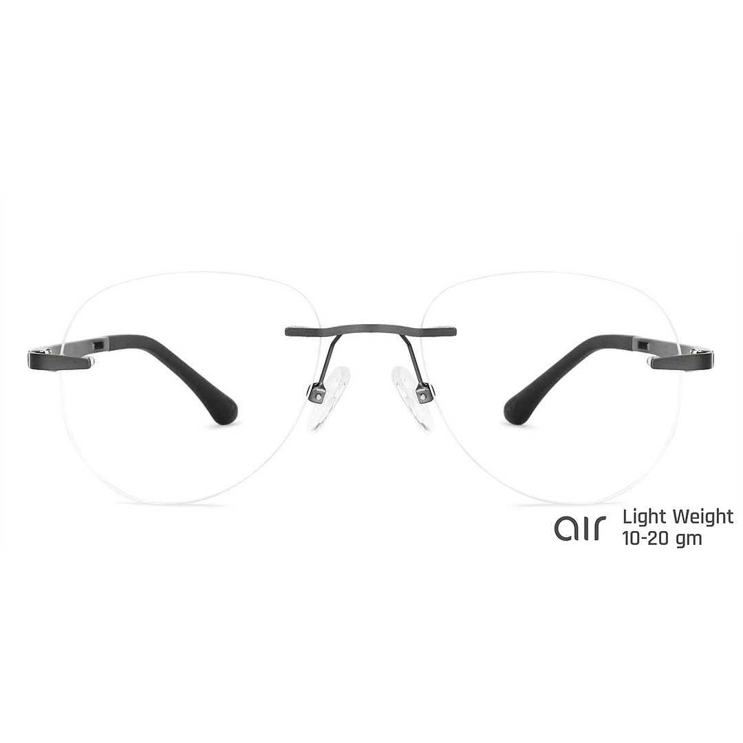 Lenskart Air Online Black Rimless Aviator left side