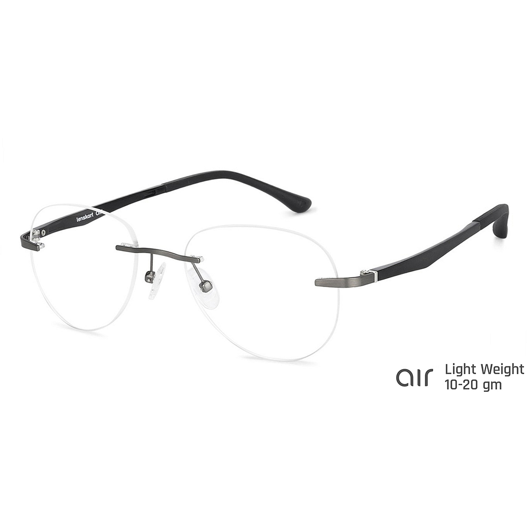 Lenskart Air Online Black Rimless Aviator right side