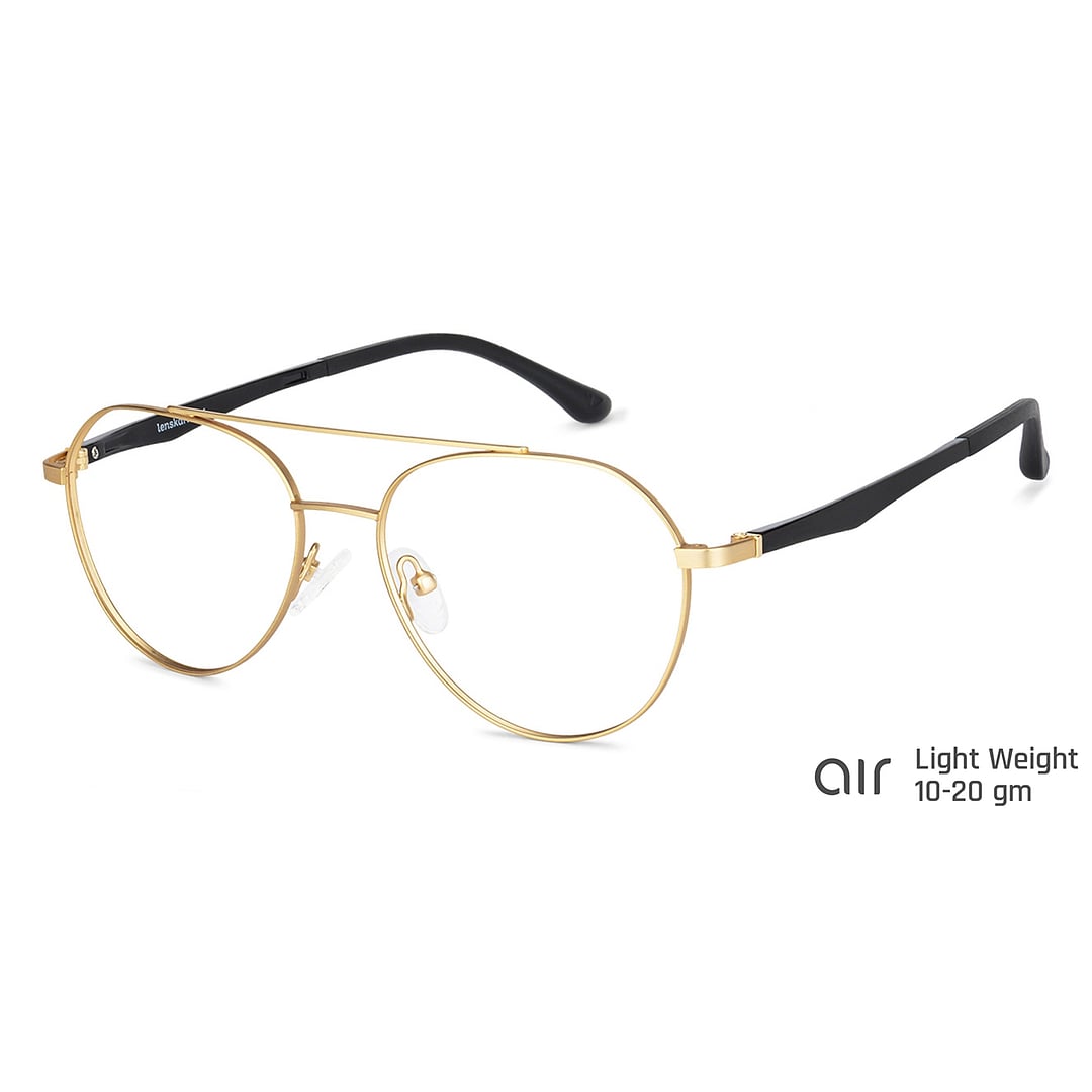 Lenskart Air Online Gold Full Rim Aviator left side