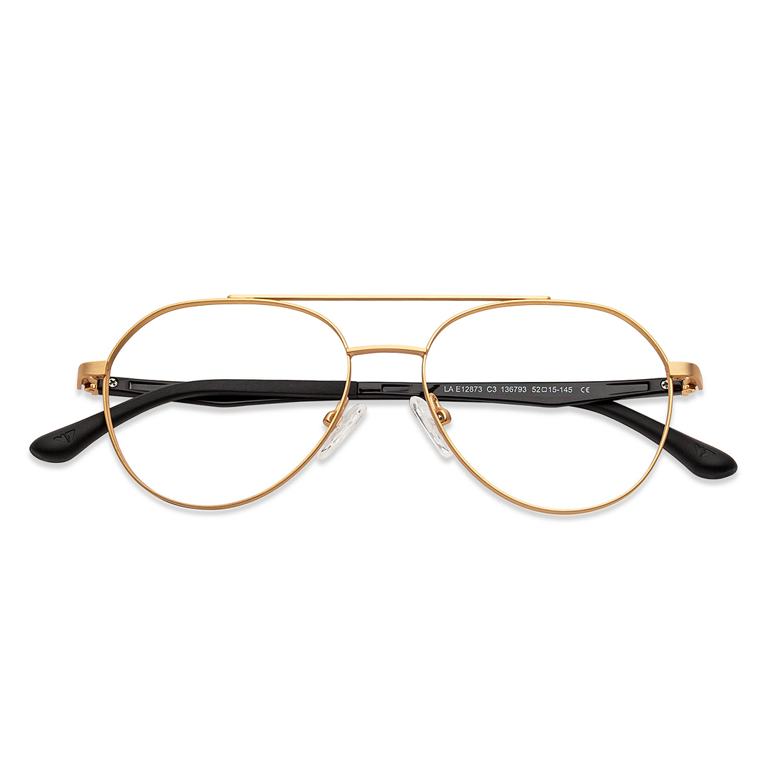 Lenskart Air Online Gold Full Rim Aviator right side