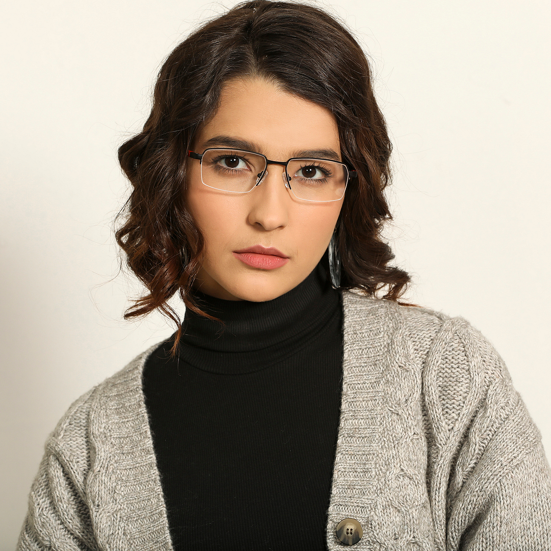 Lenskart Air Online Black Half Rim Rectangle right side