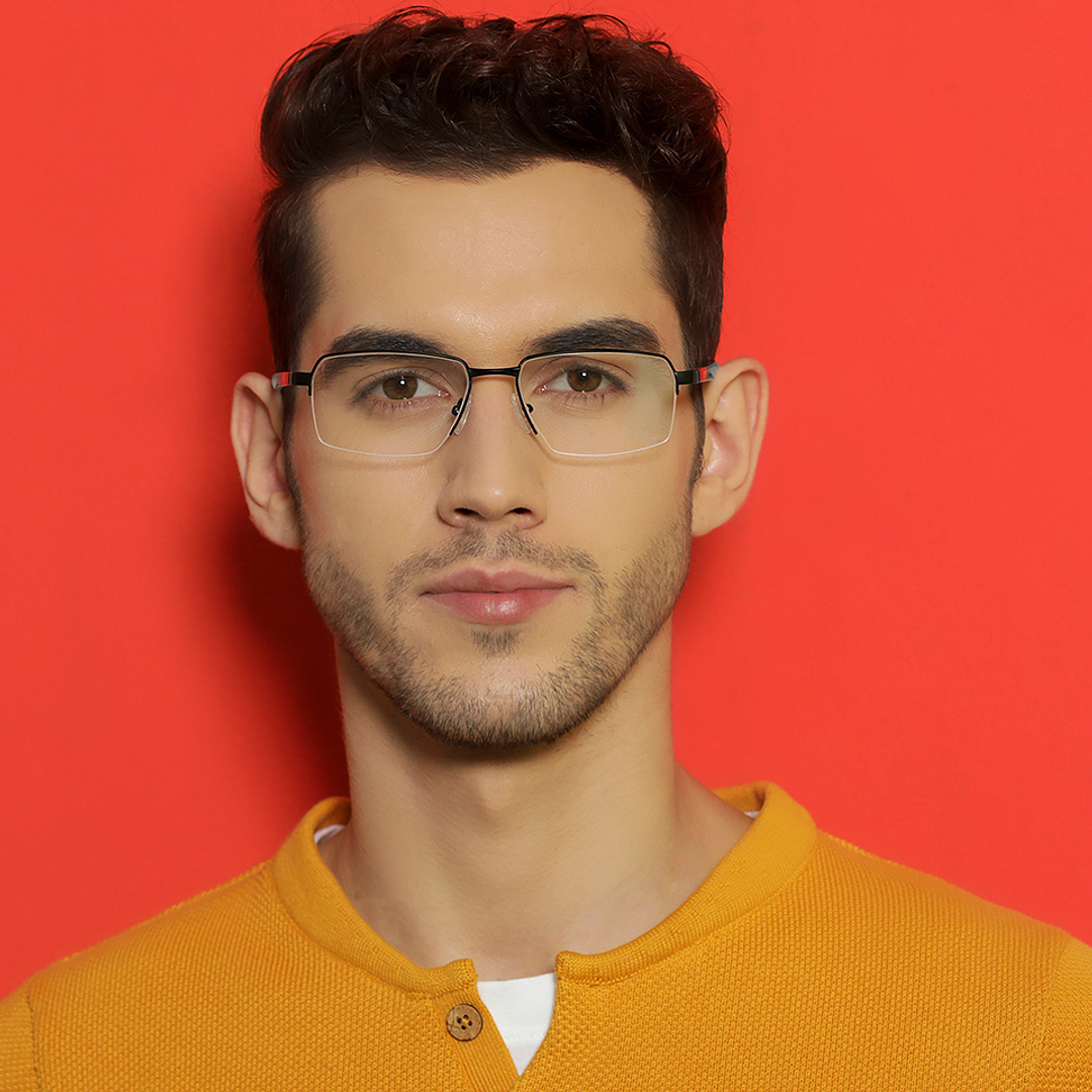 Lenskart Air Online Black Half Rim Rectangle right side