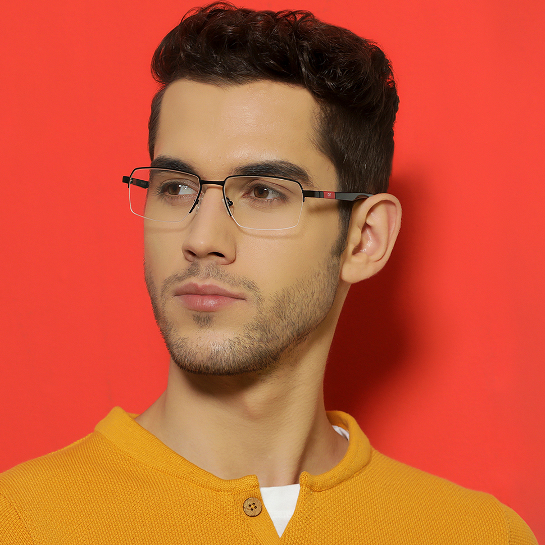 Lenskart Air Online Black Half Rim Rectangle left side