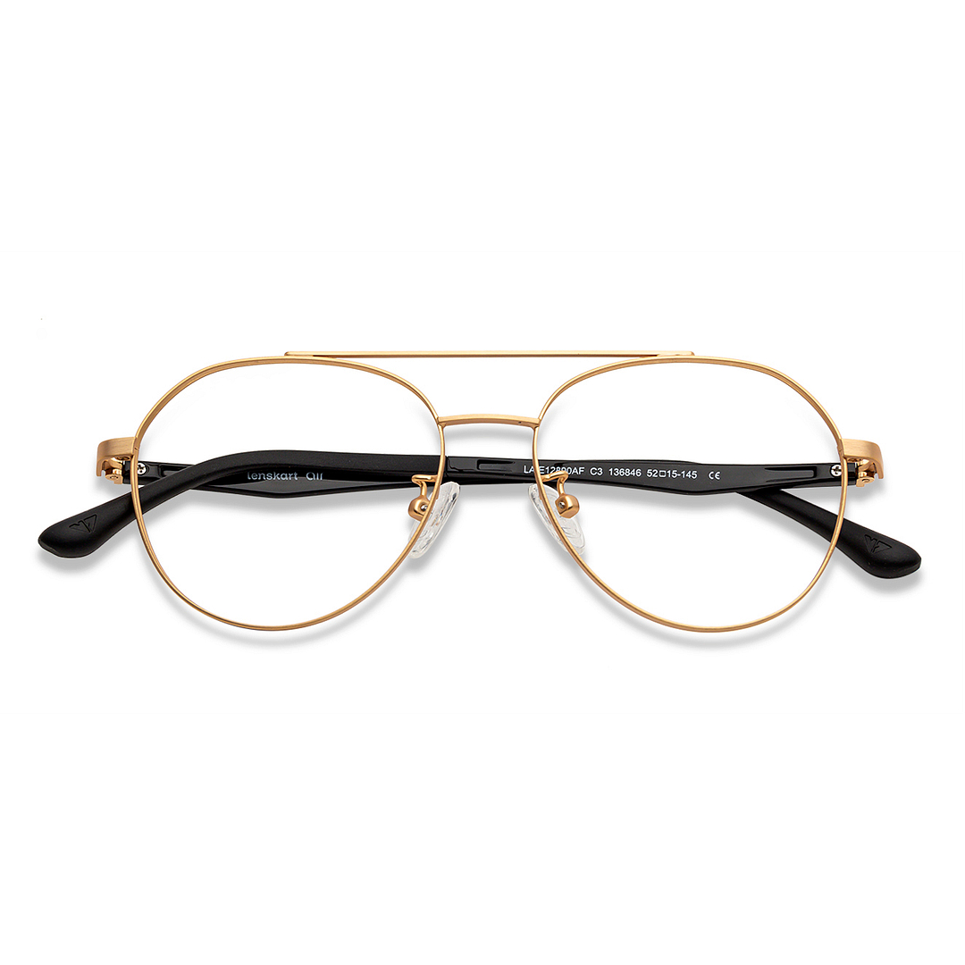 Lenskart Air Online Gold Full Rim Aviator left side