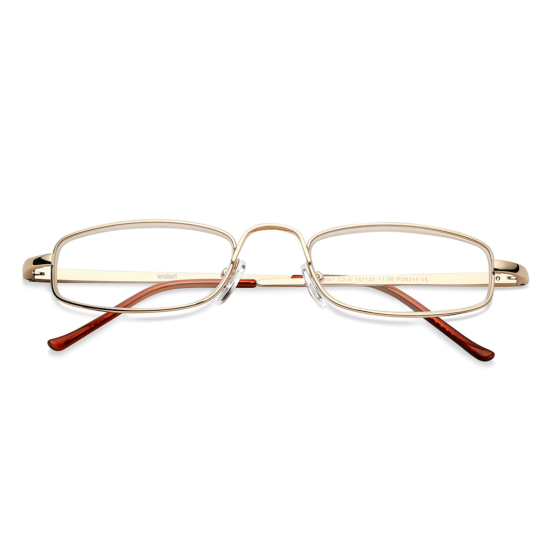 Lenskart READERS Gold Golden Brown Full Rim Rectangle Lenskart READERS LK 6967 Only for 1 Prefitted Powers left side