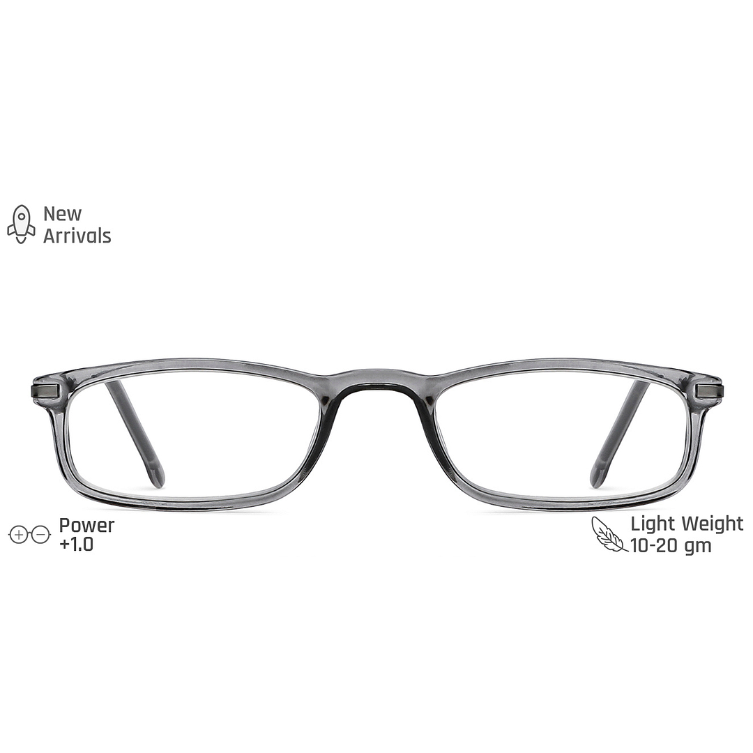 Lenskart READERS Gray Dark Gunmetal Full Rim Rectangle Lenskart READERS LK E13701 Only for 1 Prefitted Powers left side