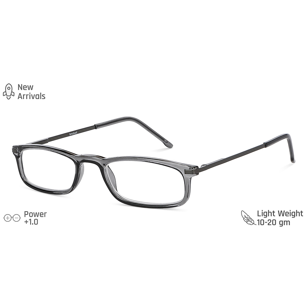 Lenskart READERS Gray Dark Gunmetal Full Rim Rectangle Lenskart READERS LK E13701 Only for 1 Prefitted Powers right side