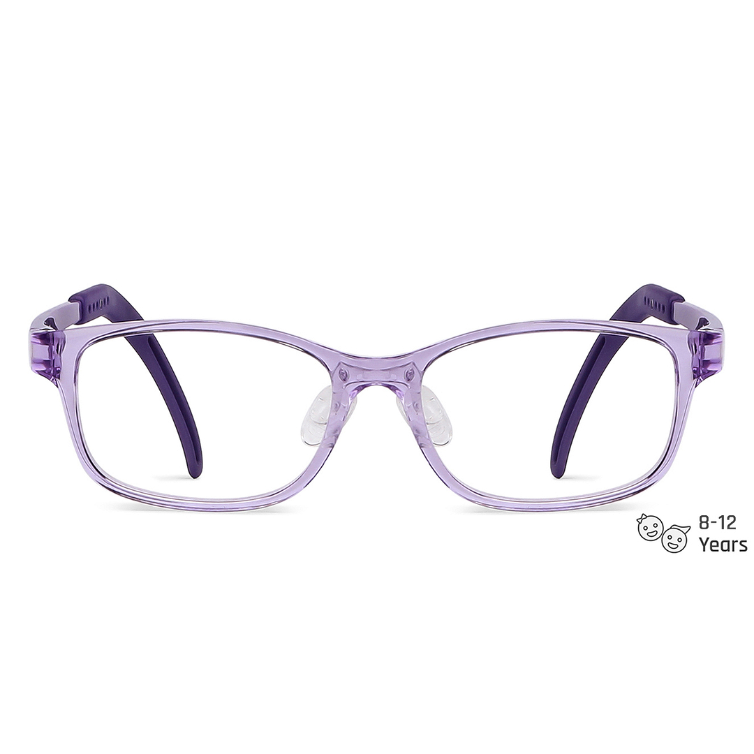 Hooper Screen Glasses Blue-Block Kids Computer Glasses: Purple Transparent Full Rim Rectangle Kids  8-12 yrs  Lenskart Junior LKJ E10065CE-C1 right side