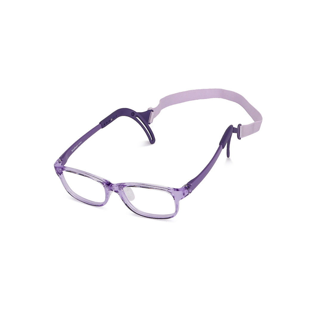 Hooper Screen Glasses Blue-Block Kids Computer Glasses: Purple Transparent Full Rim Rectangle Kids  8-12 yrs  Lenskart Junior LKJ E10065CE-C1 left side