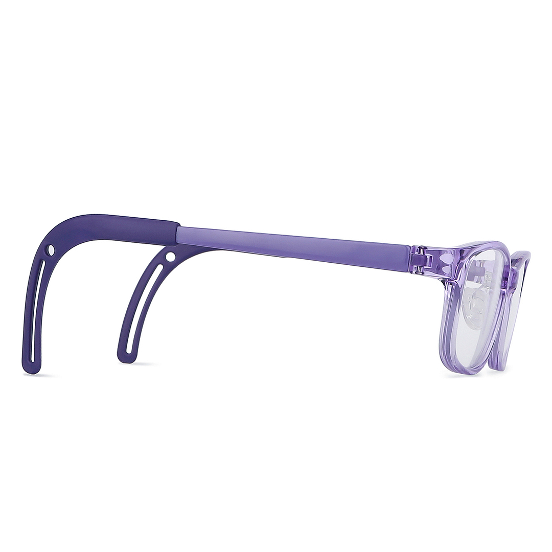 Hooper Screen Glasses Blue-Block Kids Computer Glasses: Purple Transparent Full Rim Rectangle Kids  8-12 yrs  Lenskart Junior LKJ E10065CE-C1 left side