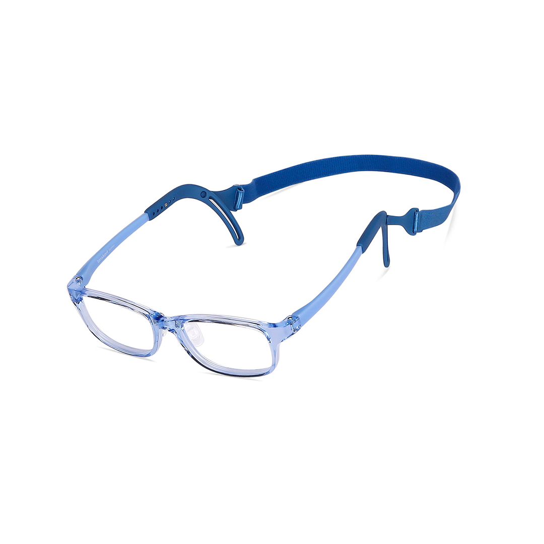 Hooper Screen Glasses Blue-Block Kids Computer Glasses: Sky Blue Transparent Full Rim Rectangle Kids  8-12 yrs  Lenskart Junior LKJ E10065CE-C2 left side