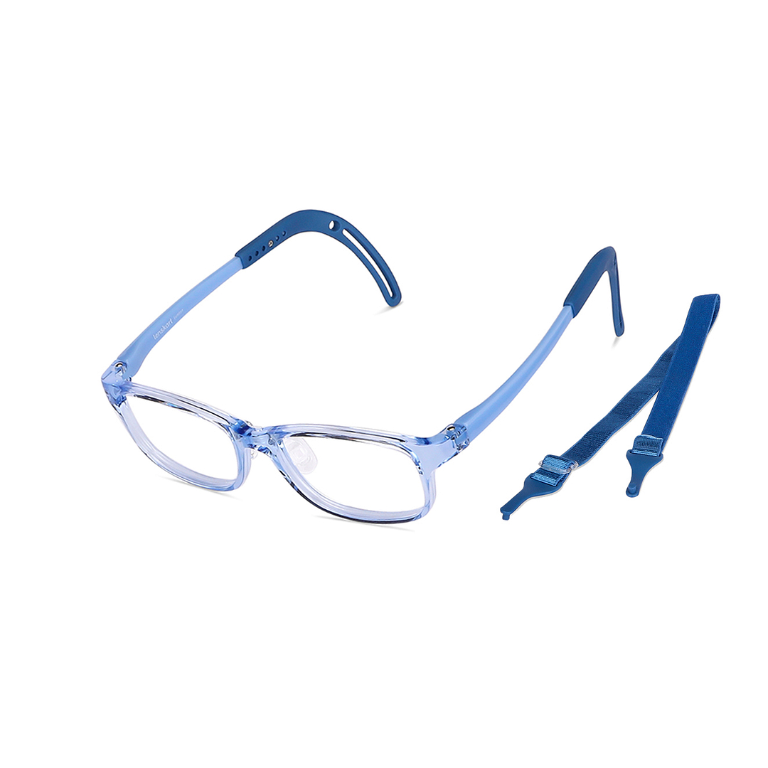Hooper Screen Glasses Blue-Block Kids Computer Glasses: Sky Blue Transparent Full Rim Rectangle Kids  8-12 yrs  Lenskart Junior LKJ E10065CE-C2 right side