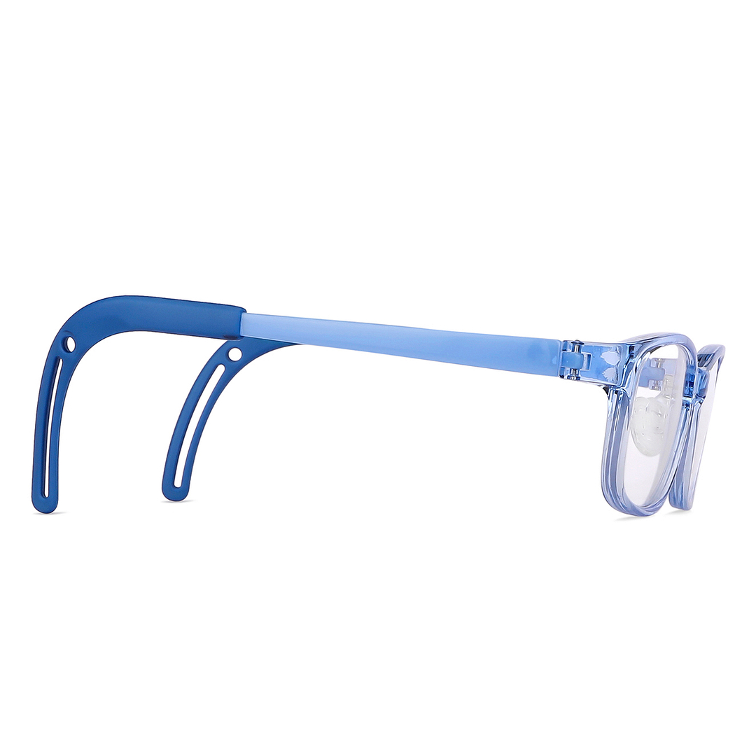 Hooper Screen Glasses Blue-Block Kids Computer Glasses: Sky Blue Transparent Full Rim Rectangle Kids  8-12 yrs  Lenskart Junior LKJ E10065CE-C2 left side