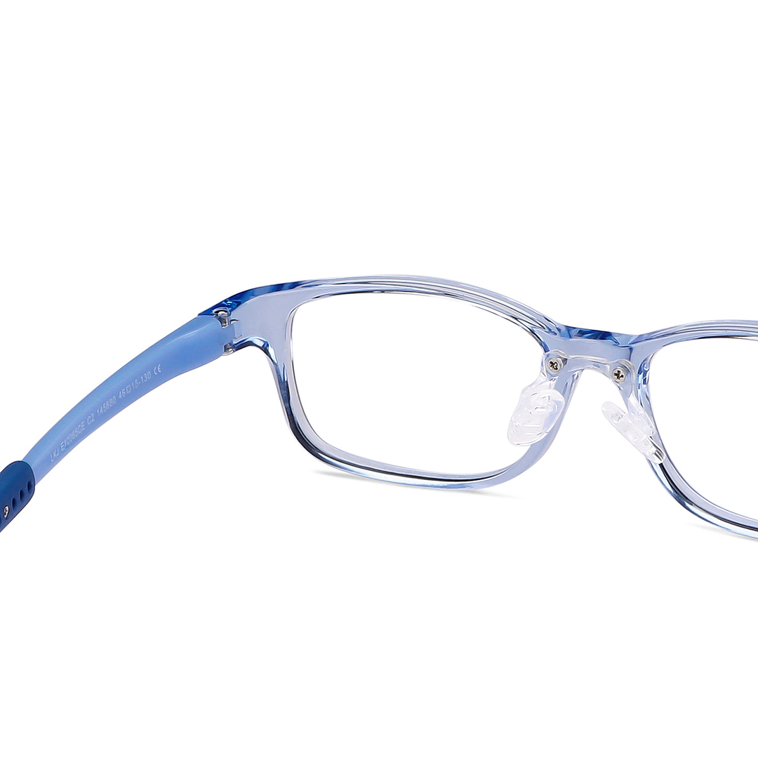 Hooper Screen Glasses Blue-Block Kids Computer Glasses: Sky Blue Transparent Full Rim Rectangle Kids  8-12 yrs  Lenskart Junior LKJ E10065CE-C2 right side