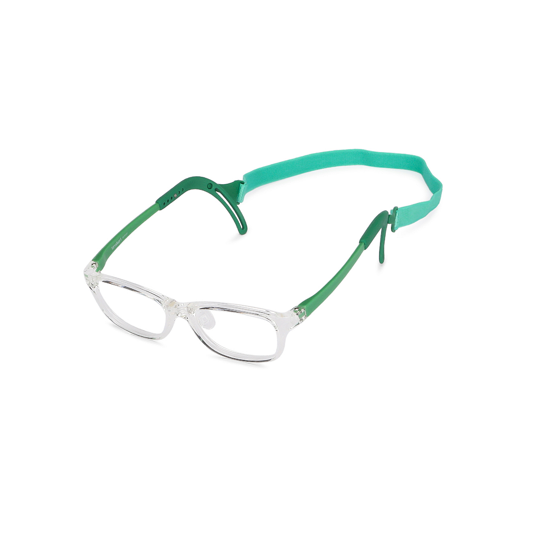 Hooper Screen Glasses Blue-Block Kids Computer Glasses: Transparent Green Full Rim Rectangle Kids  8-12 yrs  Lenskart Junior LKJ E10065CE-C3 right side
