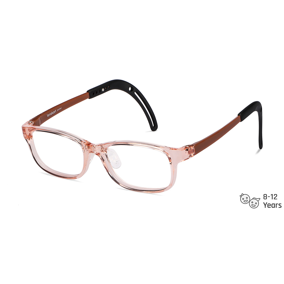 Hooper Screen Glasses Blue-Block Kids Computer Glasses: Brown Transparent Black Full Rim Rectangle Kids  8-12 yrs  Lenskart Junior LKJ E10065CE-C4 right side