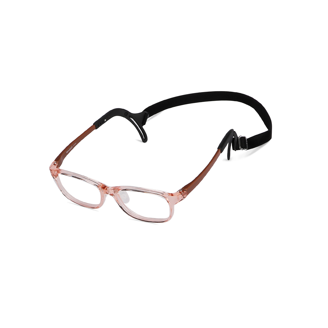 Hooper Screen Glasses Blue-Block Kids Computer Glasses: Brown Transparent Black Full Rim Rectangle Kids  8-12 yrs  Lenskart Junior LKJ E10065CE-C4 left side