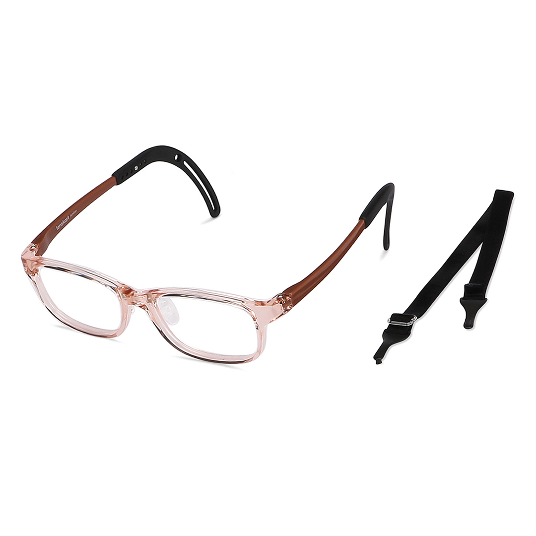 Hooper Screen Glasses Blue-Block Kids Computer Glasses: Brown Transparent Black Full Rim Rectangle Kids  8-12 yrs  Lenskart Junior LKJ E10065CE-C4 right side