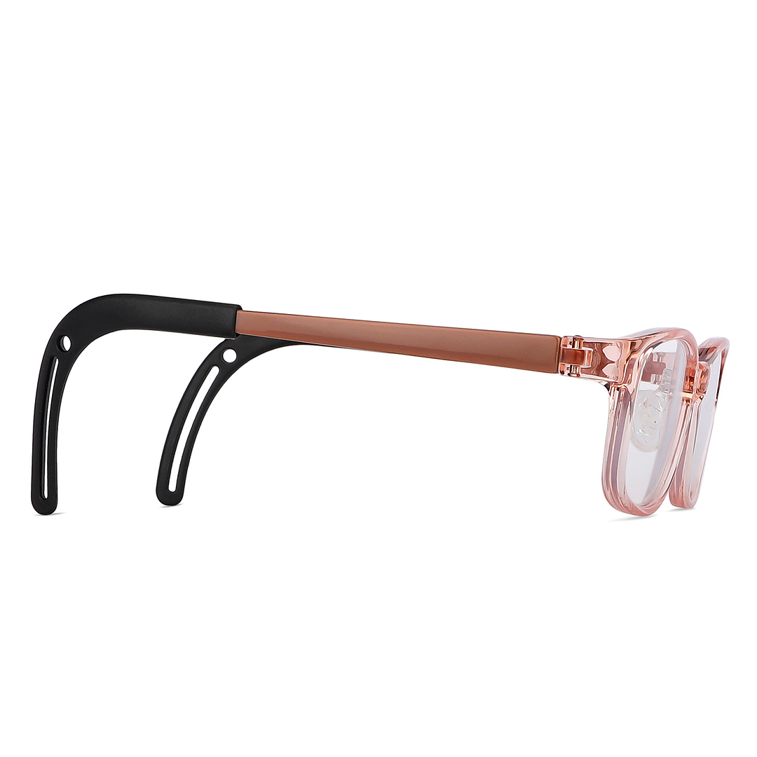 Hooper Screen Glasses Blue-Block Kids Computer Glasses: Brown Transparent Black Full Rim Rectangle Kids  8-12 yrs  Lenskart Junior LKJ E10065CE-C4 left side