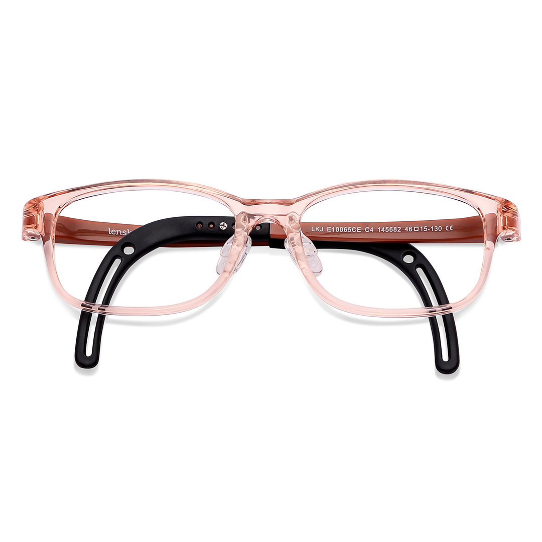 Hooper Screen Glasses Blue-Block Kids Computer Glasses: Brown Transparent Black Full Rim Rectangle Kids  8-12 yrs  Lenskart Junior LKJ E10065CE-C4 left side