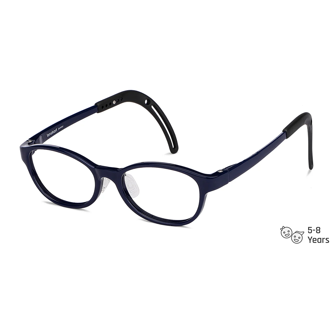 Hooper Screen Glasses Blue-Block Kids Computer Glasses: Blue Black Full Rim Rectangle Kids  5-8 yrs  Lenskart Junior LKJ E10066CE-C1 left side