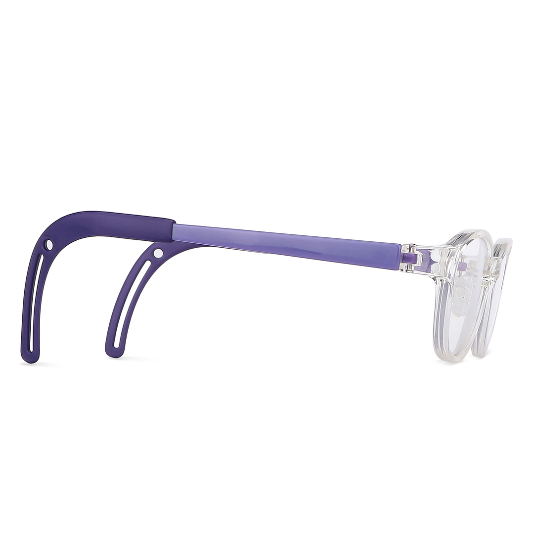 Hooper Screen Glasses Blue-Block Kids Computer Glasses: Transparent Purple Full Rim Rectangle Kids  5-8 yrs  Lenskart Junior LKJ E10066CE-C2 left side