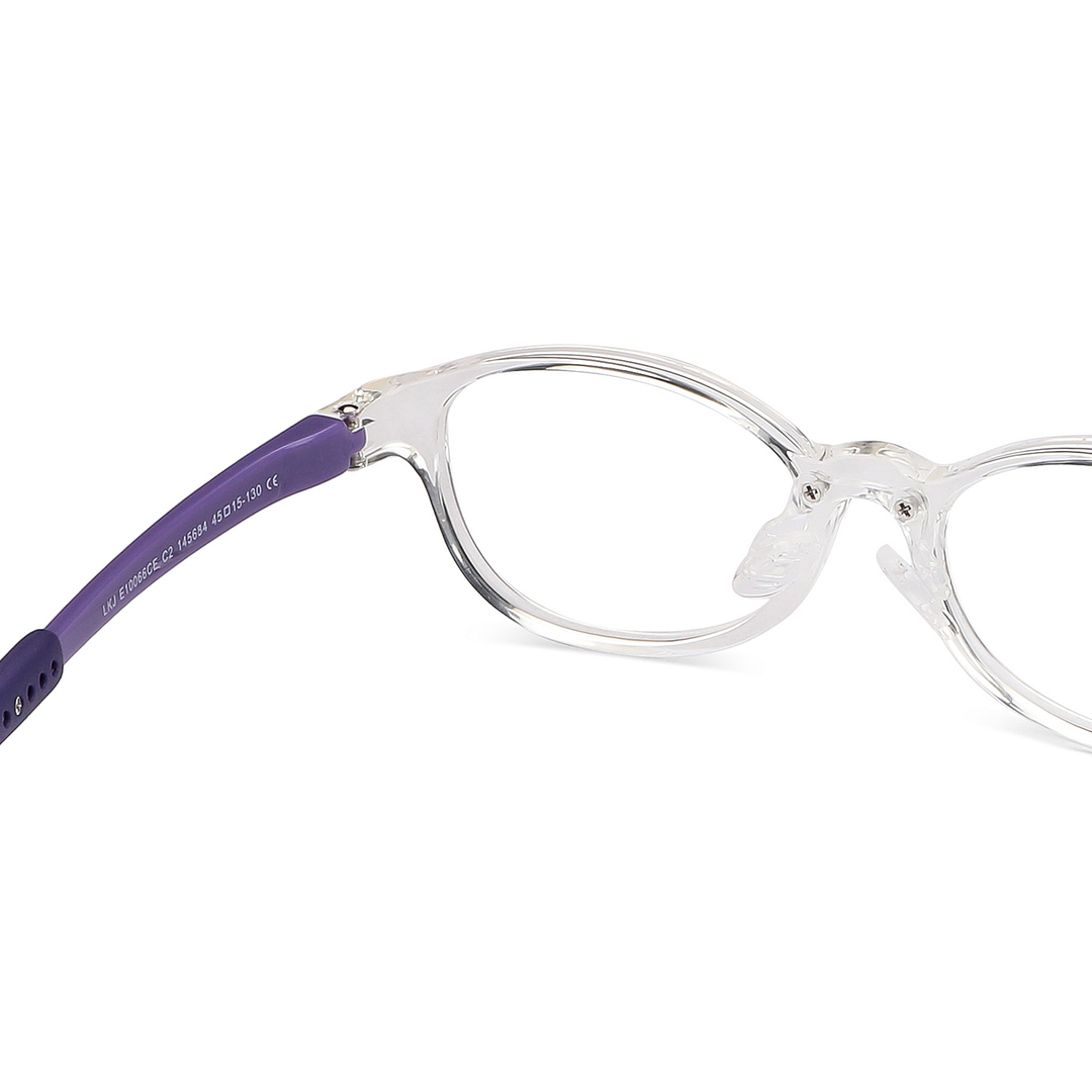 Hooper Screen Glasses Blue-Block Kids Computer Glasses: Transparent Purple Full Rim Rectangle Kids  5-8 yrs  Lenskart Junior LKJ E10066CE-C2 right side