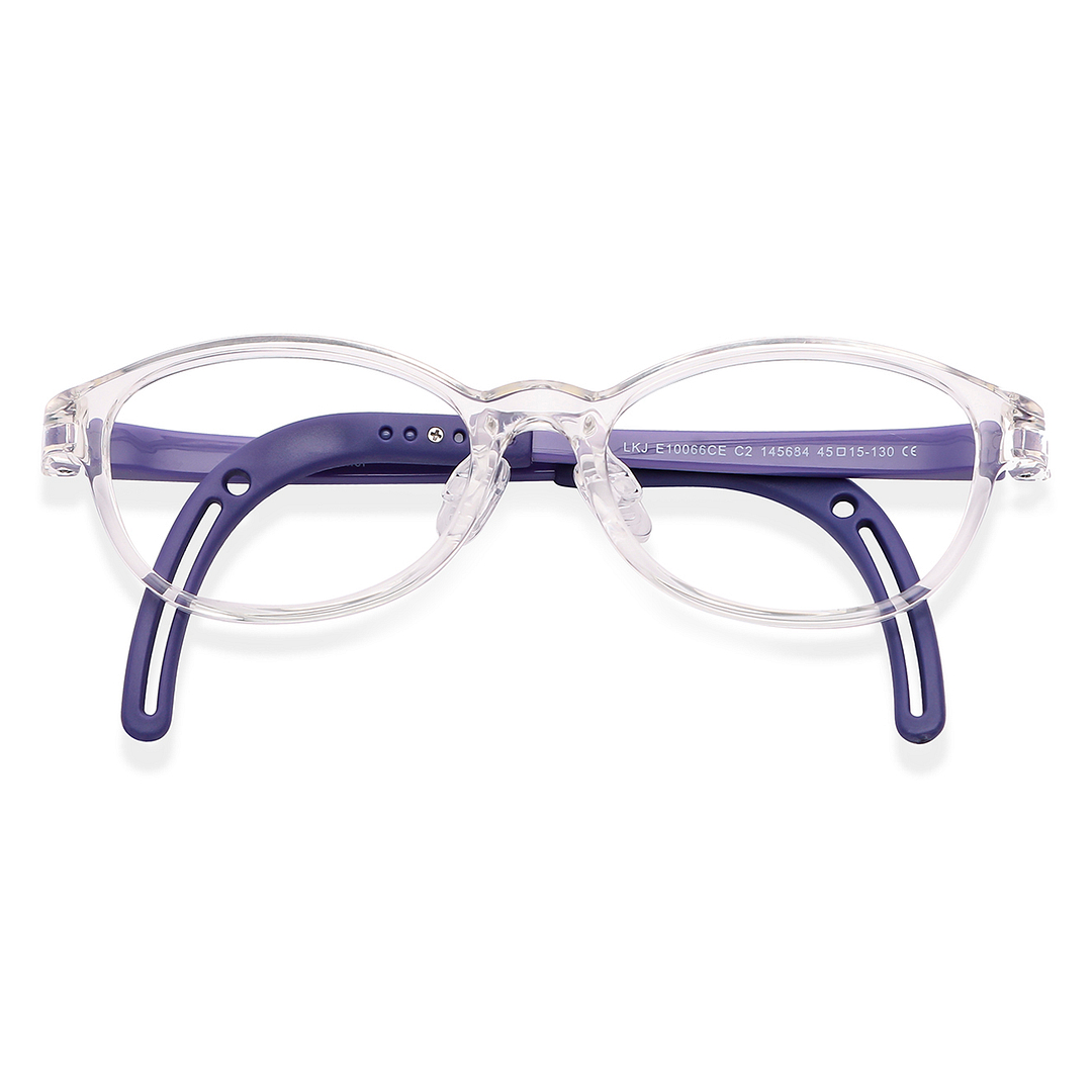 Hooper Screen Glasses Blue-Block Kids Computer Glasses: Transparent Purple Full Rim Rectangle Kids  5-8 yrs  Lenskart Junior LKJ E10066CE-C2 left side