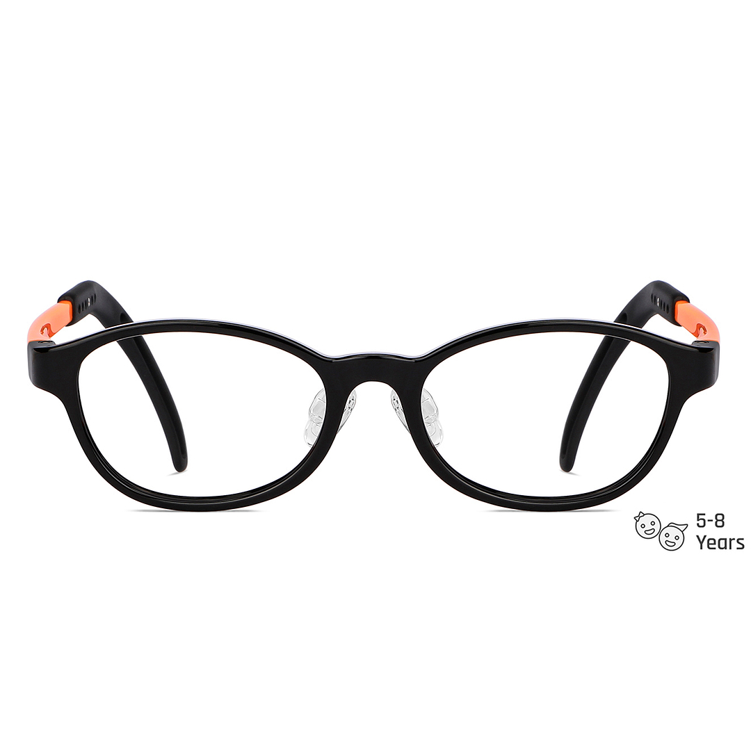 Hooper Screen Glasses Blue-Block Kids Computer Glasses: Black Orange Full Rim Rectangle Kids  5-8 yrs  Lenskart Junior LKJ E10066CE-C3 left side