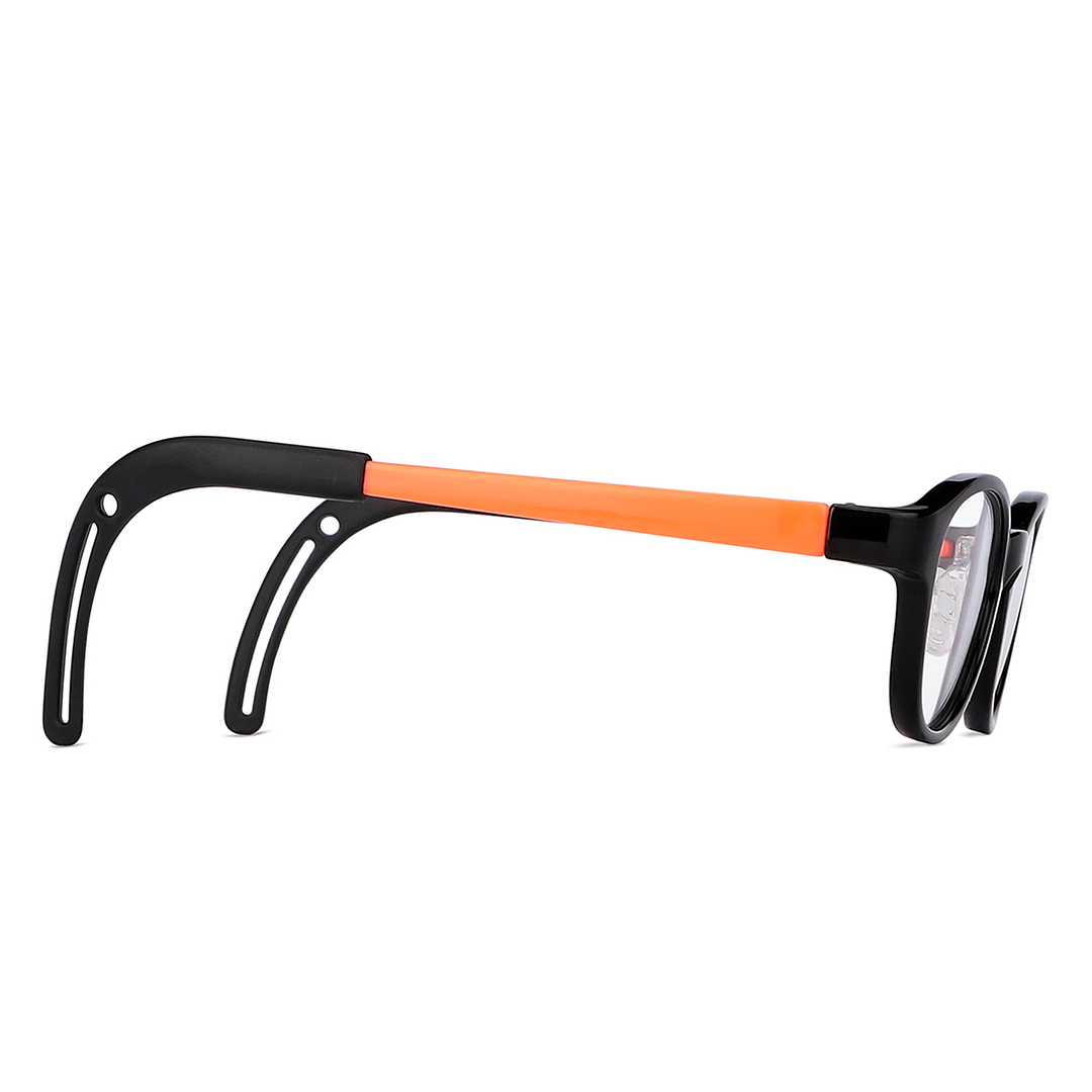 Hooper Screen Glasses Blue-Block Kids Computer Glasses: Black Orange Full Rim Rectangle Kids  5-8 yrs  Lenskart Junior LKJ E10066CE-C3 left side