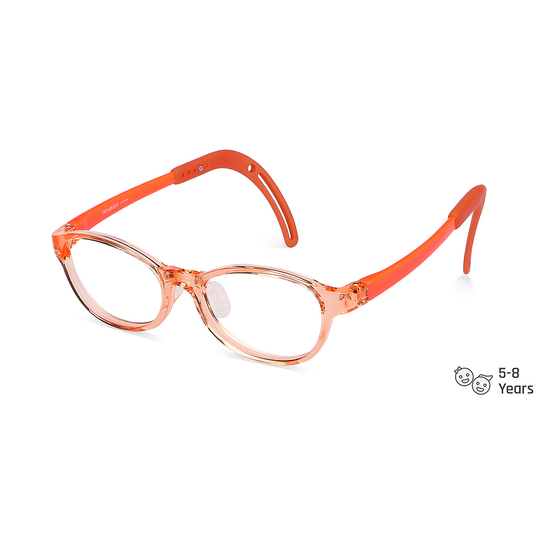 Hooper Screen Glasses Blue-Block Kids Computer Glasses: Orange Transparent Full Rim Rectangle Kids  5-8 yrs  Lenskart Junior LKJ E10066CE-C4 right side