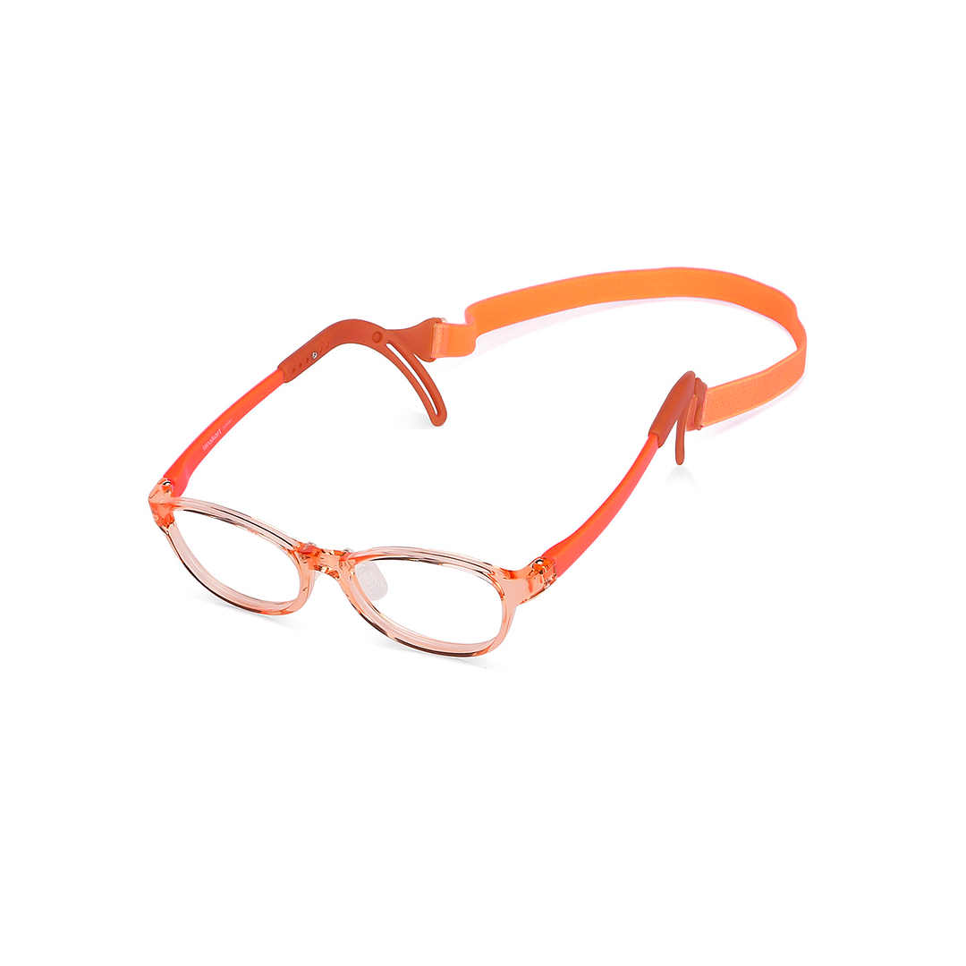 Hooper Screen Glasses Blue-Block Kids Computer Glasses: Orange Transparent Full Rim Rectangle Kids  5-8 yrs  Lenskart Junior LKJ E10066CE-C4 left side
