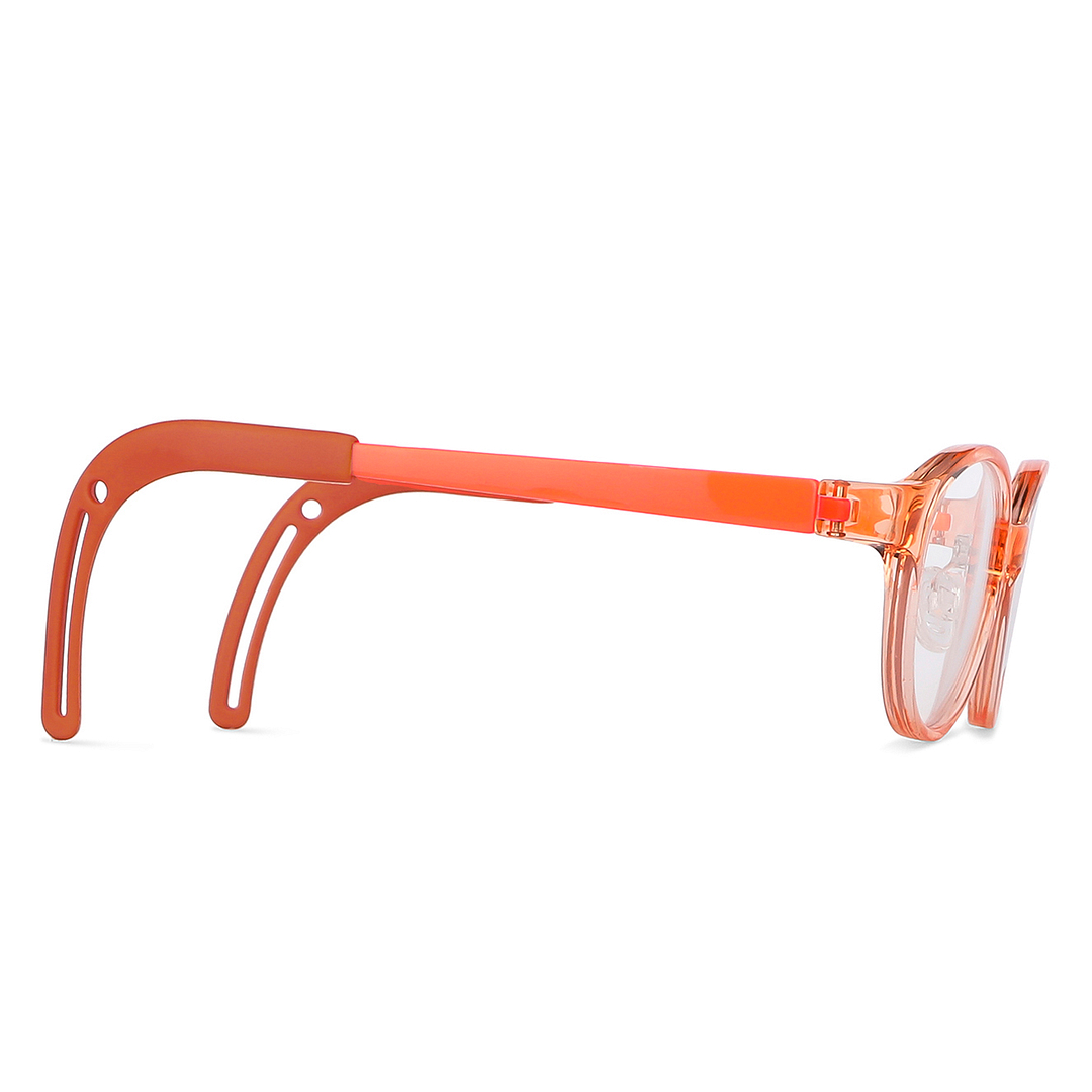 Hooper Screen Glasses Blue-Block Kids Computer Glasses: Orange Transparent Full Rim Rectangle Kids  5-8 yrs  Lenskart Junior LKJ E10066CE-C4 left side