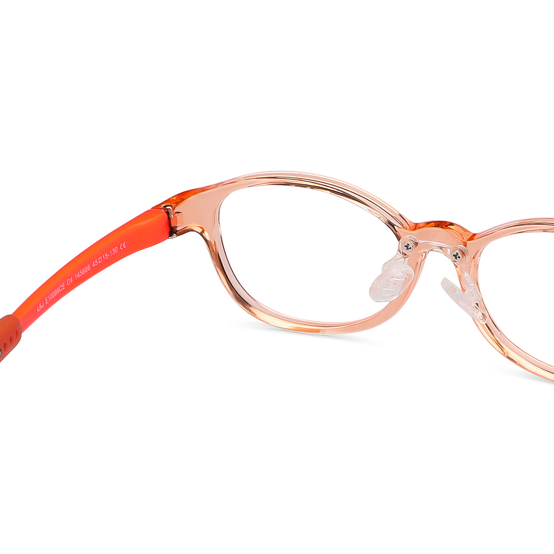 Hooper Screen Glasses Blue-Block Kids Computer Glasses: Orange Transparent Full Rim Rectangle Kids  5-8 yrs  Lenskart Junior LKJ E10066CE-C4 right side