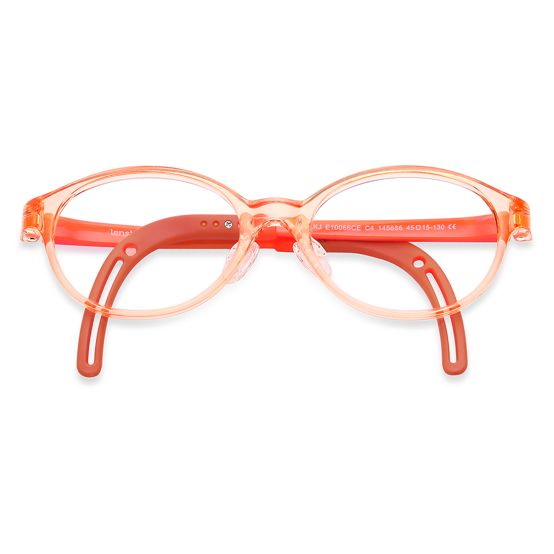 Hooper Screen Glasses Blue-Block Kids Computer Glasses: Orange Transparent Full Rim Rectangle Kids  5-8 yrs  Lenskart Junior LKJ E10066CE-C4 left side