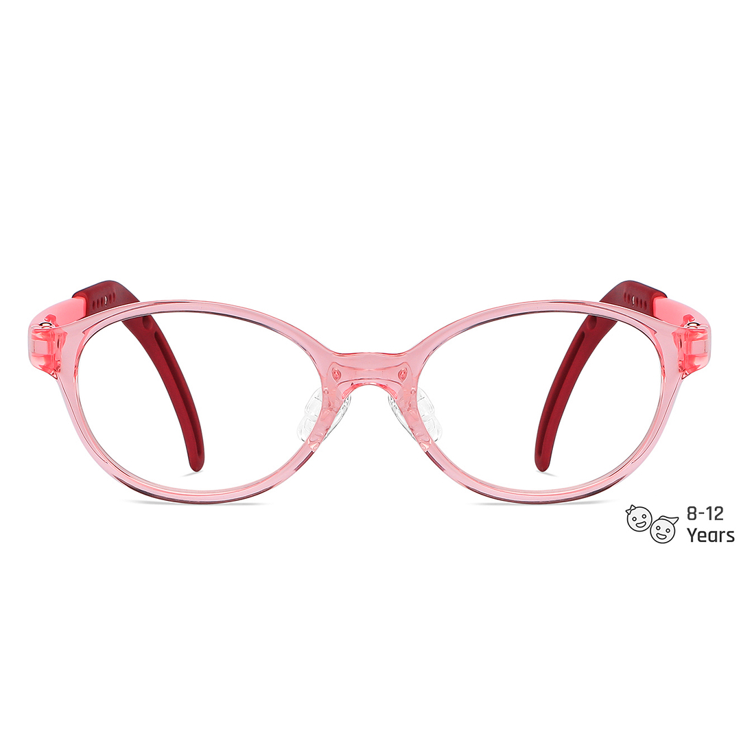 Hooper Screen Glasses Blue-Block Kids Computer Glasses: Pink Transparent Marron Full Rim Oval Kids  8-12 yrs  Lenskart Junior LKJ E10067CE-C1 right side