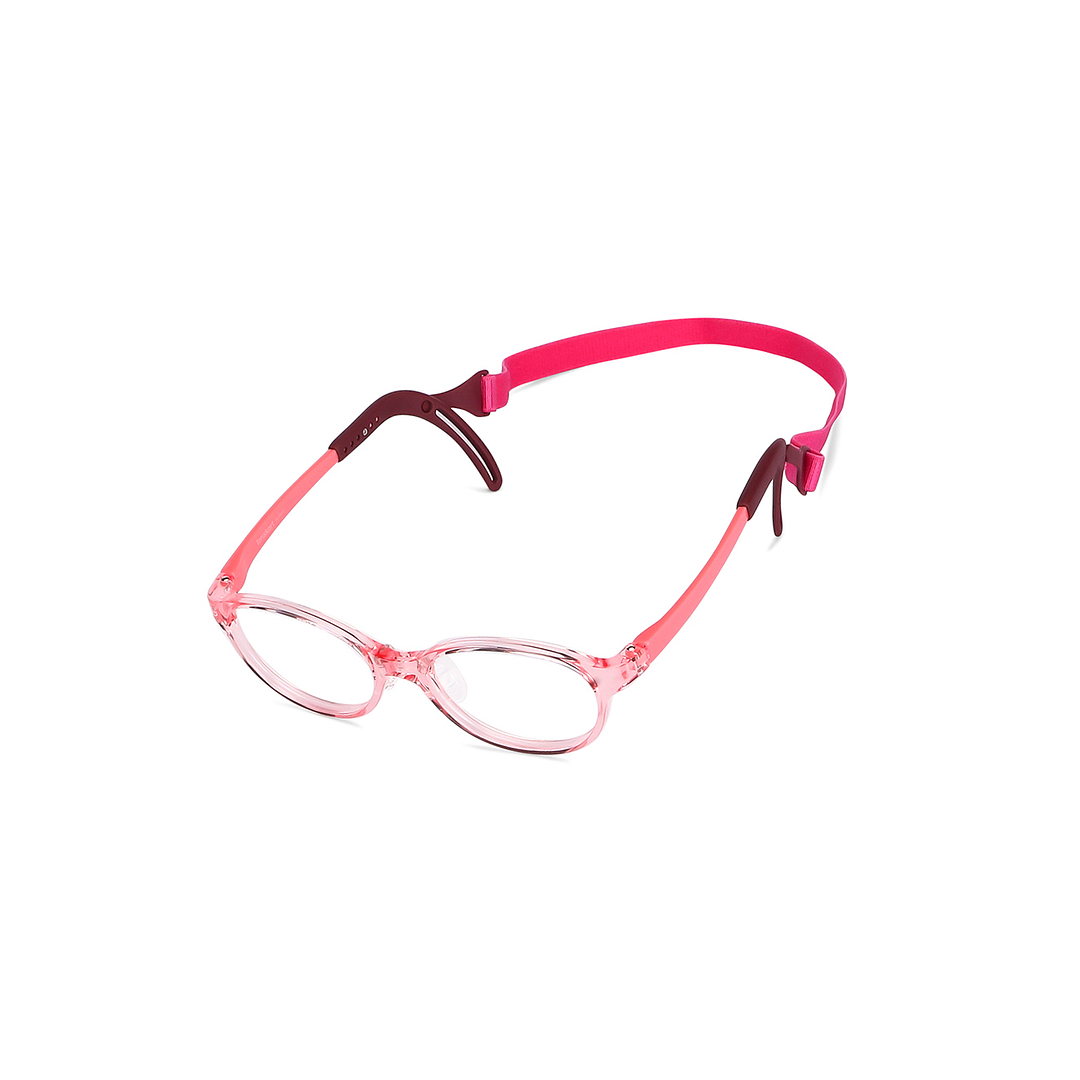 Hooper Screen Glasses Blue-Block Kids Computer Glasses: Pink Transparent Marron Full Rim Oval Kids  8-12 yrs  Lenskart Junior LKJ E10067CE-C1 left side
