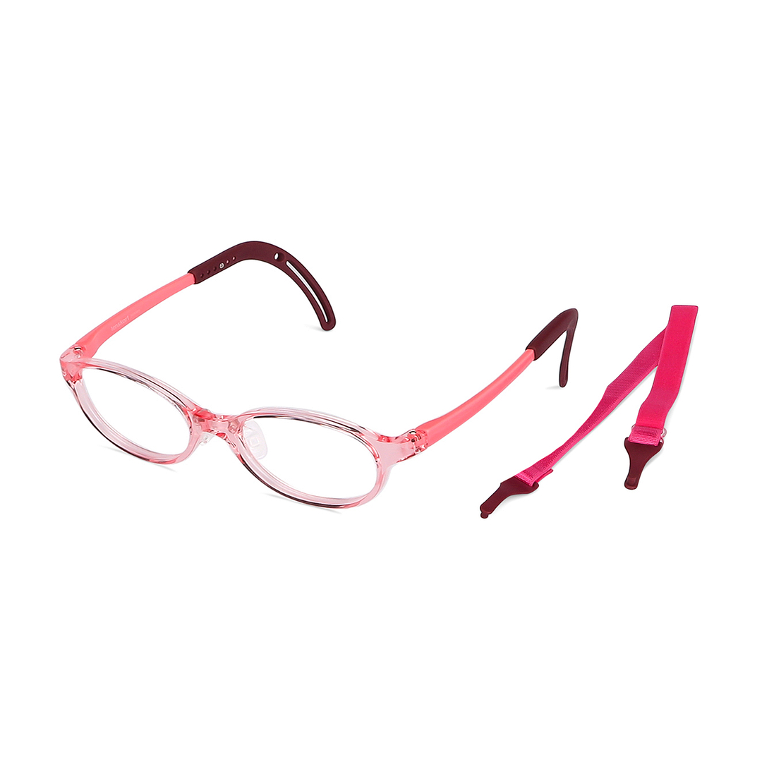 Hooper Screen Glasses Blue-Block Kids Computer Glasses: Pink Transparent Marron Full Rim Oval Kids  8-12 yrs  Lenskart Junior LKJ E10067CE-C1 right side