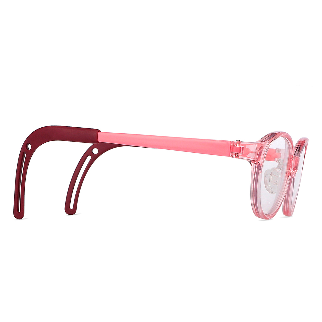 Hooper Screen Glasses Blue-Block Kids Computer Glasses: Pink Transparent Marron Full Rim Oval Kids  8-12 yrs  Lenskart Junior LKJ E10067CE-C1 left side