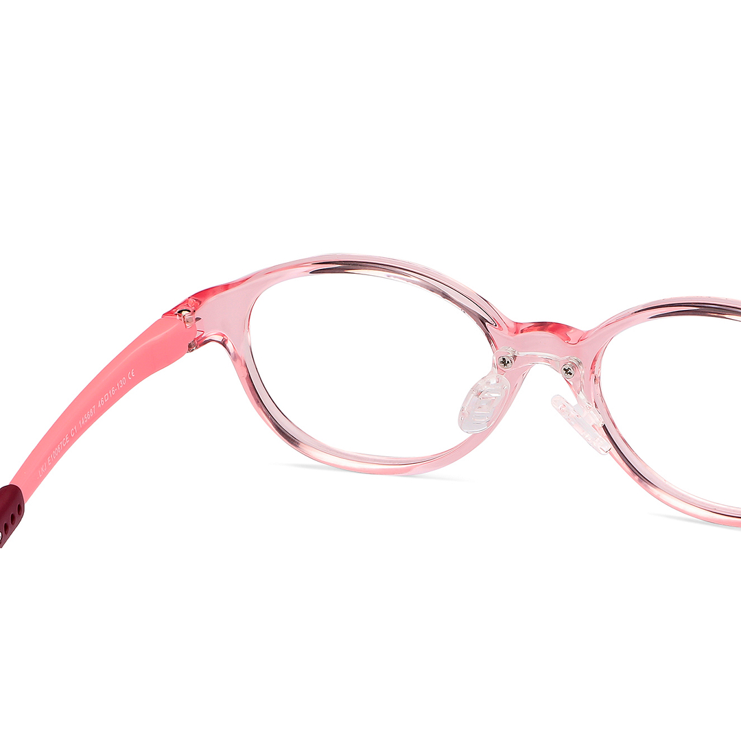 Hooper Screen Glasses Blue-Block Kids Computer Glasses: Pink Transparent Marron Full Rim Oval Kids  8-12 yrs  Lenskart Junior LKJ E10067CE-C1 right side