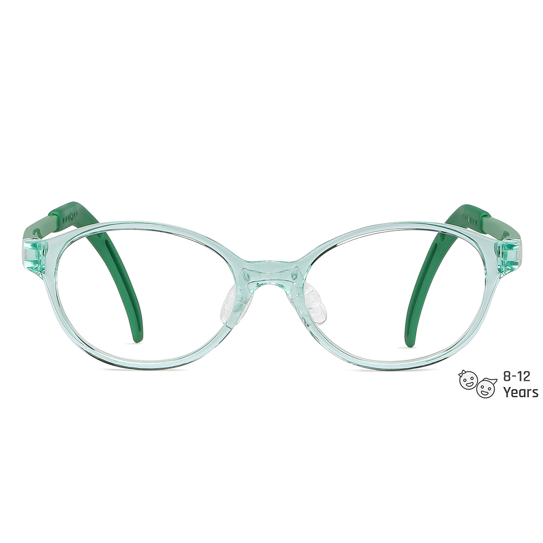 Hooper Screen Glasses Blue-Block Kids Computer Glasses: Green Transparent Full Rim Oval Kids  8-12 yrs  Lenskart Junior LKJ E10067CE-C3 right side