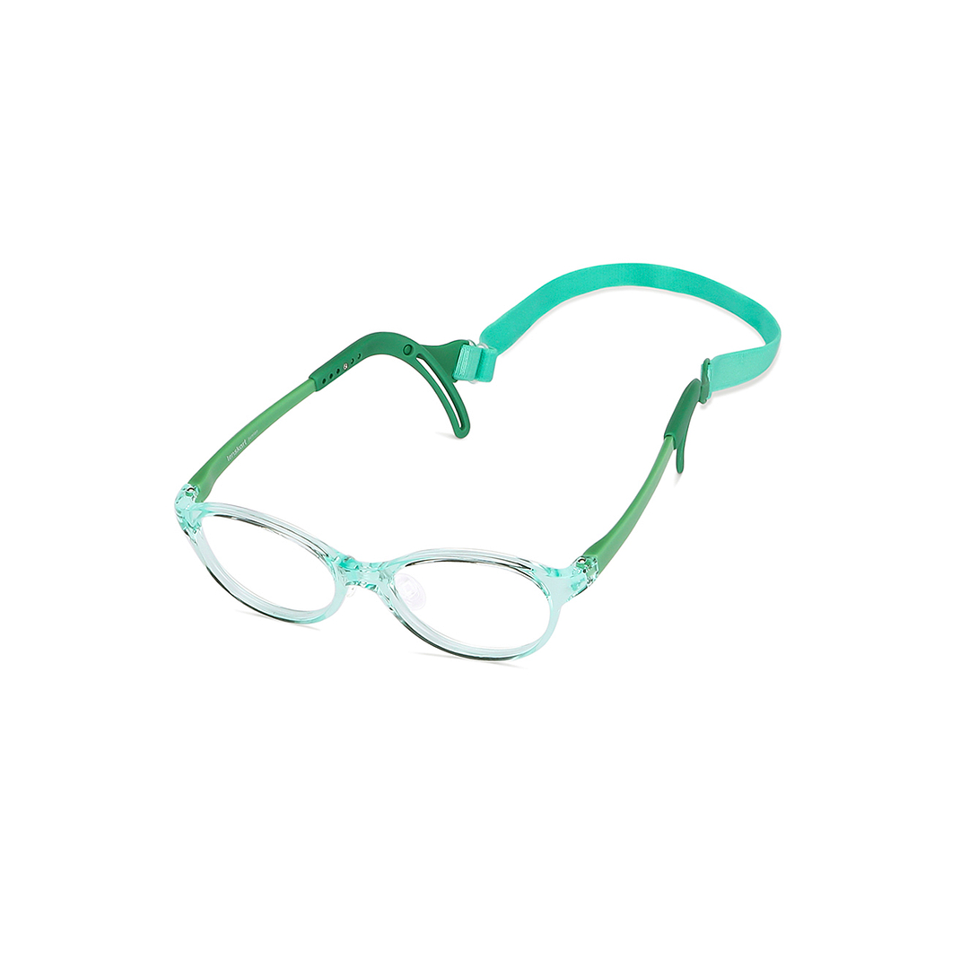 Hooper Screen Glasses Blue-Block Kids Computer Glasses: Green Transparent Full Rim Oval Kids  8-12 yrs  Lenskart Junior LKJ E10067CE-C3 left side