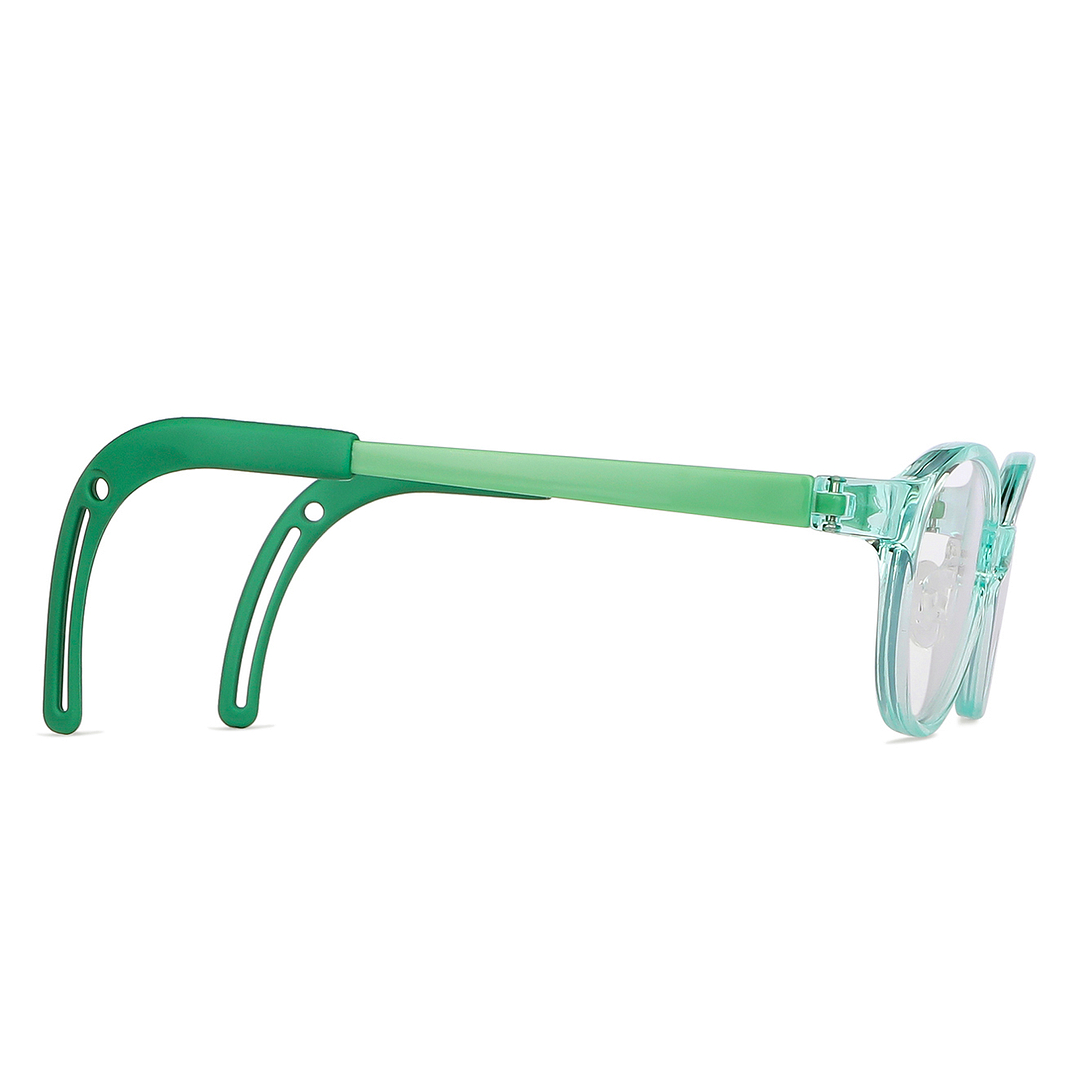 Hooper Screen Glasses Blue-Block Kids Computer Glasses: Green Transparent Full Rim Oval Kids  8-12 yrs  Lenskart Junior LKJ E10067CE-C3 left side