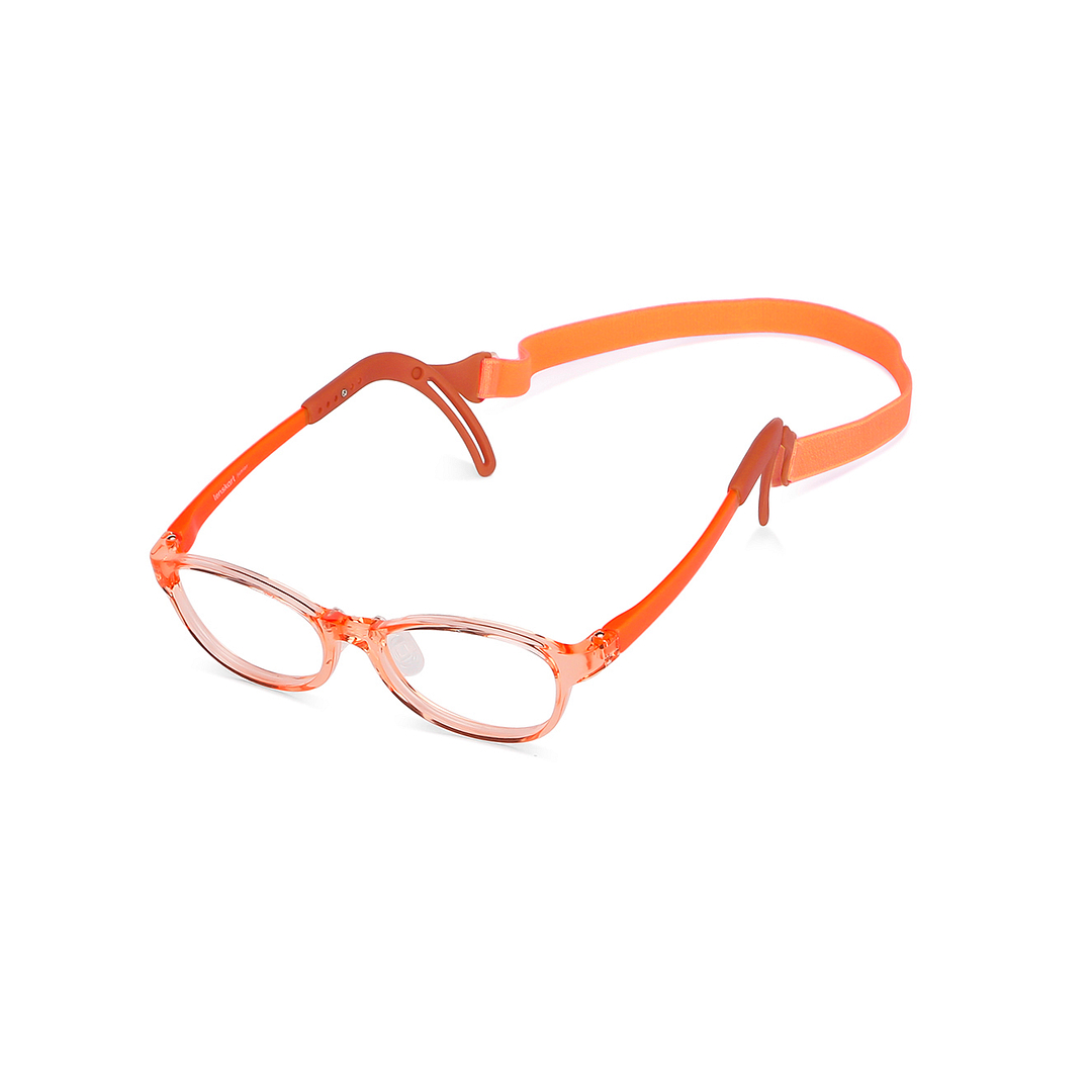 Hooper Screen Glasses Blue-Block Kids Computer Glasses: Orange Transparent Full Rim Round Kids 8-12 yrs Lenskart Junior LKJ E10067CE-C4 left side