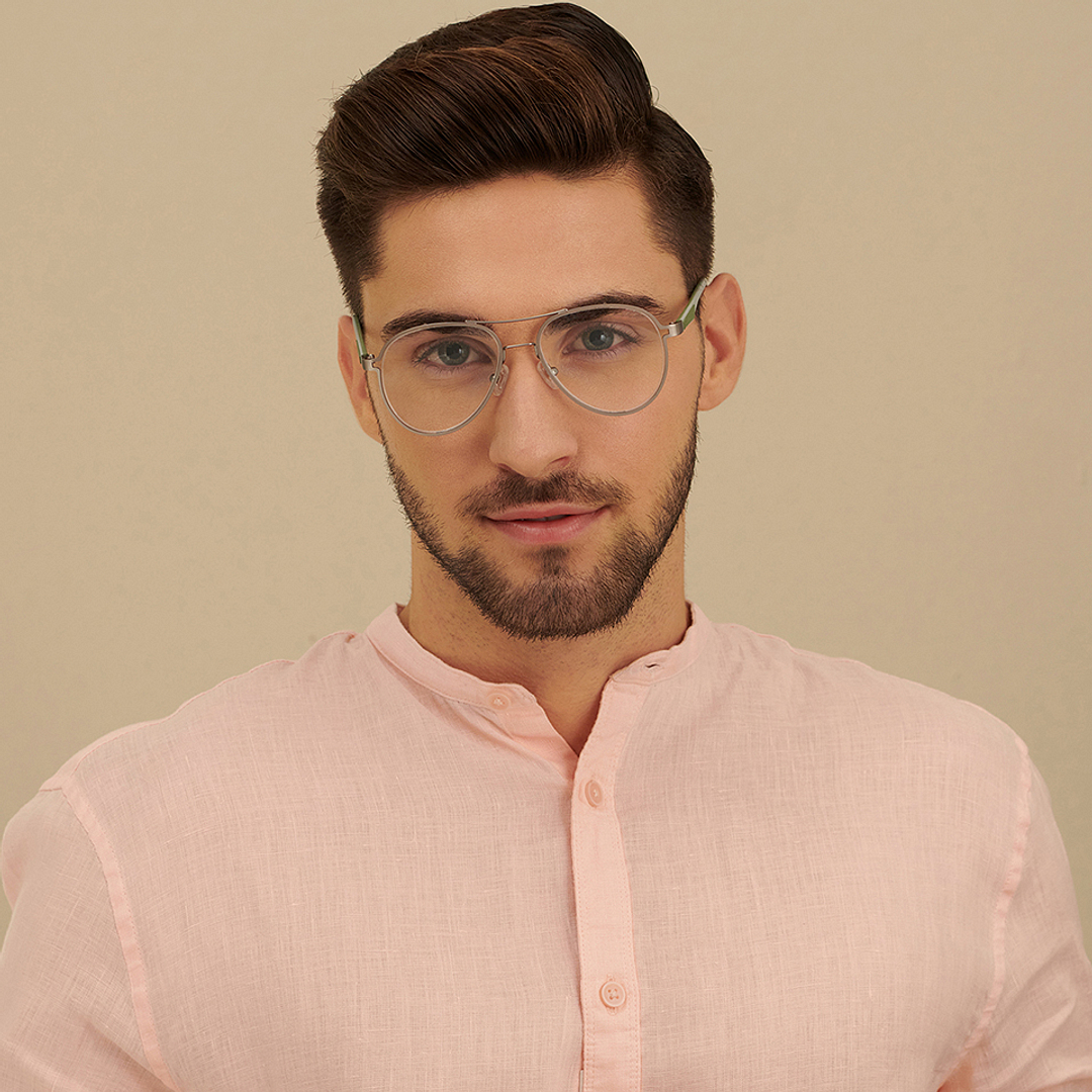 Lenskart Air Online Silver Full Rim Aviator right side