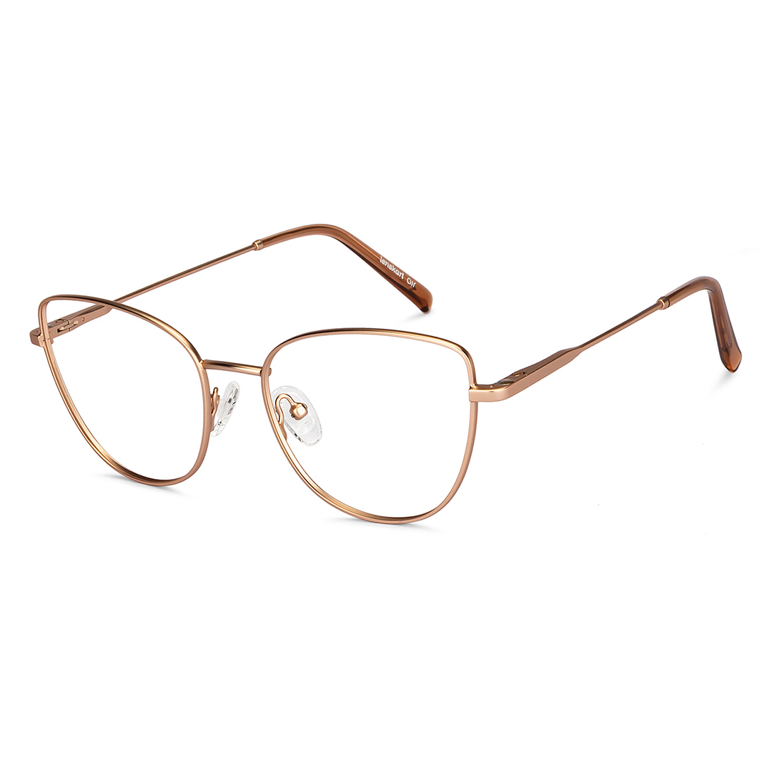 Lenskart Air Online Gold Full Rim Cat Eye right side
