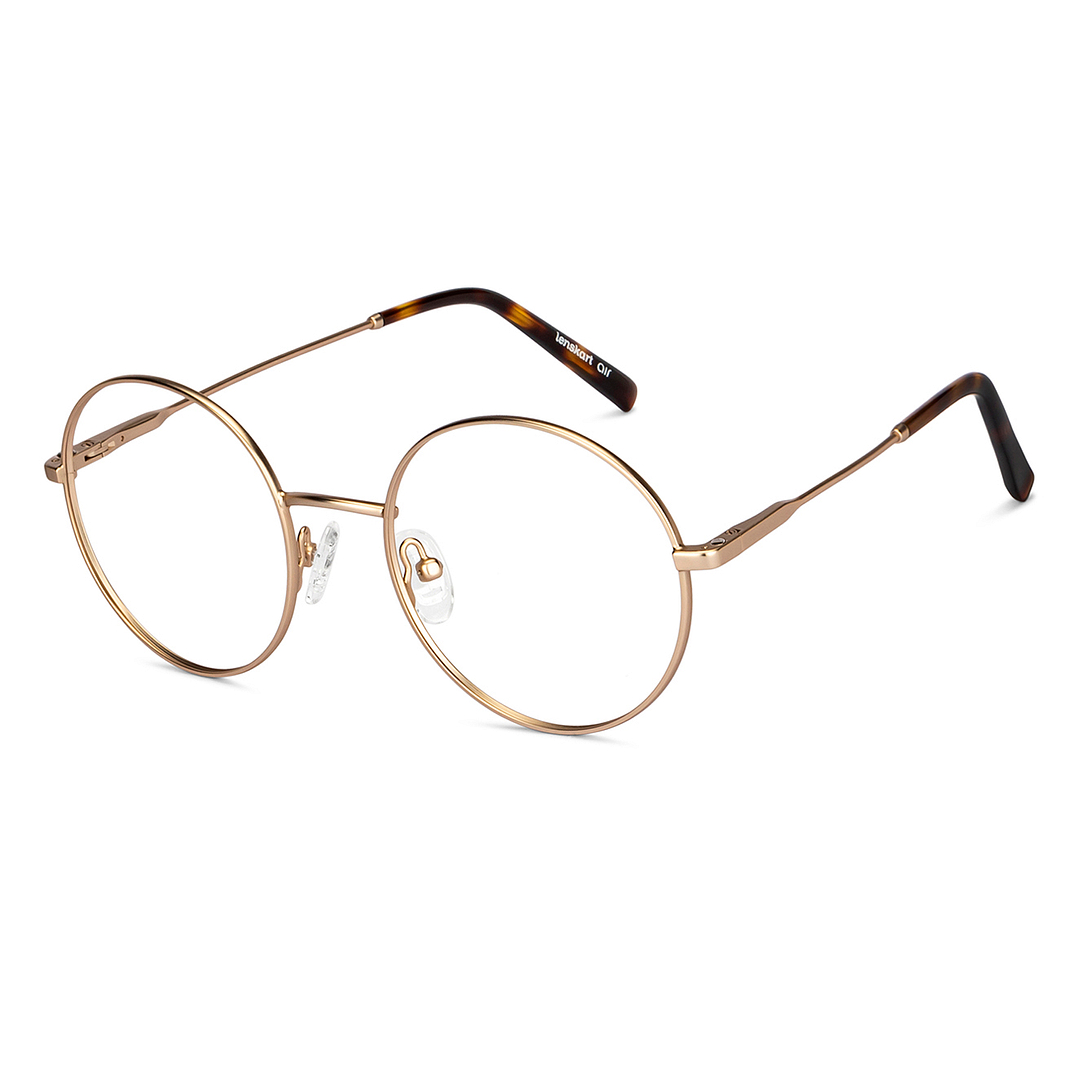 Lenskart Air Online Gold Full Rim Round left side